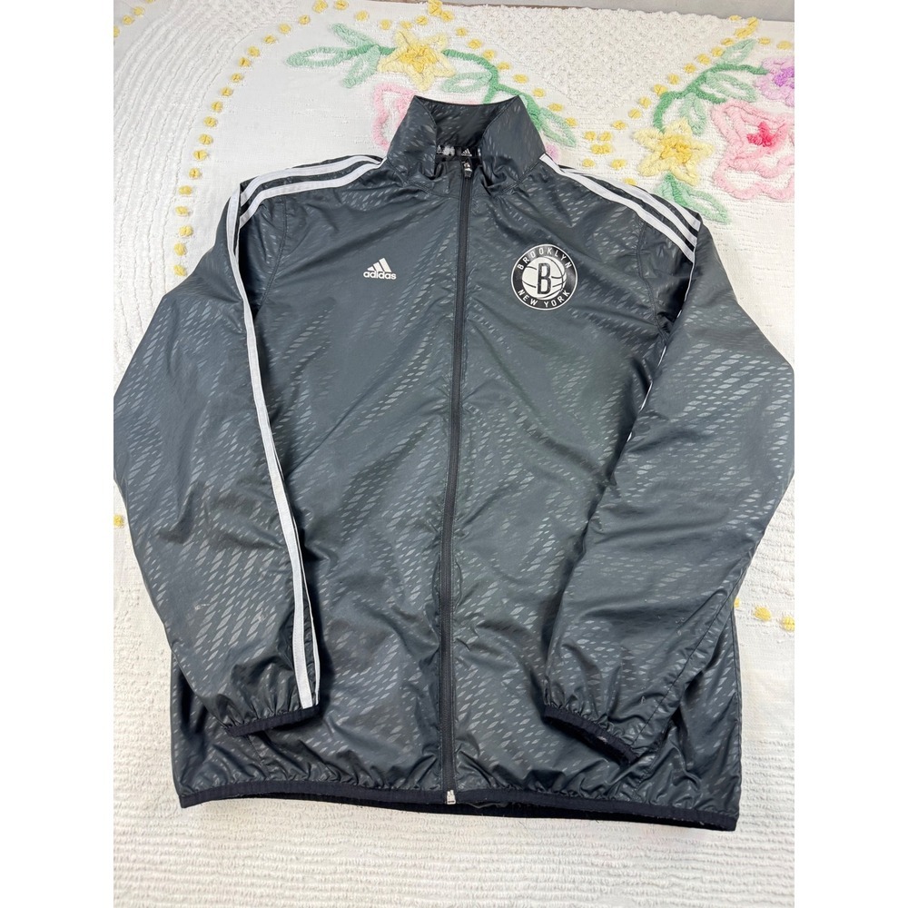 Adidas Brooklyn‎ Nets NBA Full Zip Track Jacket Coat Mens Medium